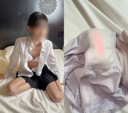 【下着買取】細いし美肌だし清楚すぎな「ちなみ」ちゃん、クリバイブと手マンで喘いでその濡れをパンティに吸わせる