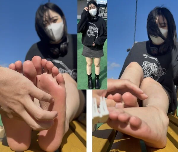 色白長身美女24cm素足履き激弱足裏くすぐり！6分7秒