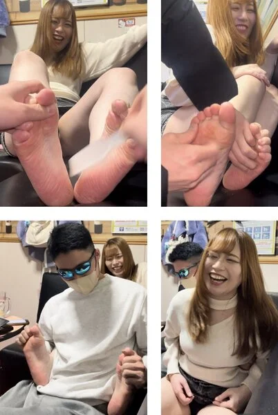 ギャル系美女24.5cm超絶激弱足裏中心にくすぐり！8分1秒