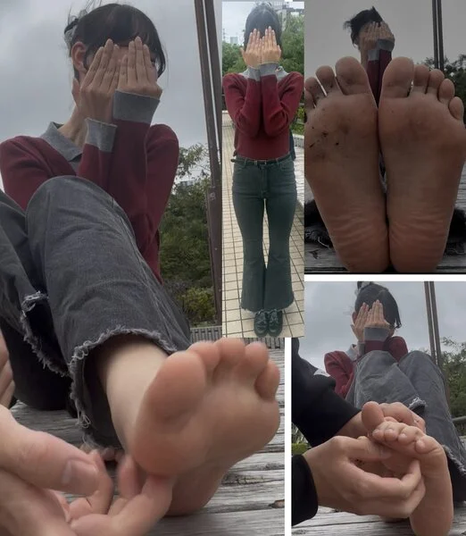 初経験！174cm大学超絶美女超激弱足裏くすぐり足比べ！5分35秒