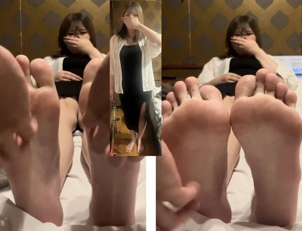 ギャル系美女26cm超激弱ギリシャ型足裏くすぐり、サイズ比べ！6分38秒