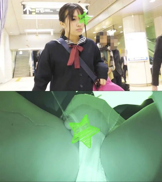 【電車■■】顔出し制服Jけ～★■■帰りセーラー女子★失禁が太腿を伝いパンツもぐしょ濡れ
