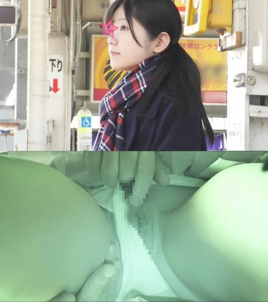 【電車■■】顔出し制服Jけ～★可憐すぎるJし～(?)★無垢なのに立ったまま痙攣絶頂★■■■■用綿パンツを前後挟み■■