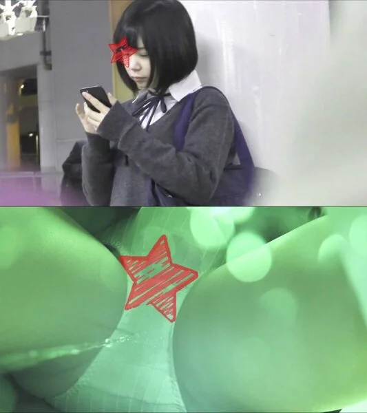 【電車■■】顔出し制服Jけ～★またもJし～?あるいはJけ～1!?★文系色白美少じょ★■■■■用綿パンツから大量のお漏らし