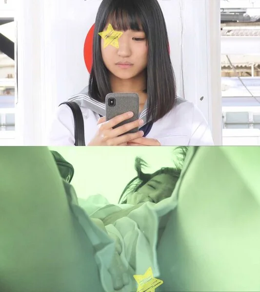 【電車■■】顔出し制服■■★まさかのノーパン■■に初遭遇!おさない日焼け娘のAカップを車内いじり&中出し★■■■でイラマ顔射